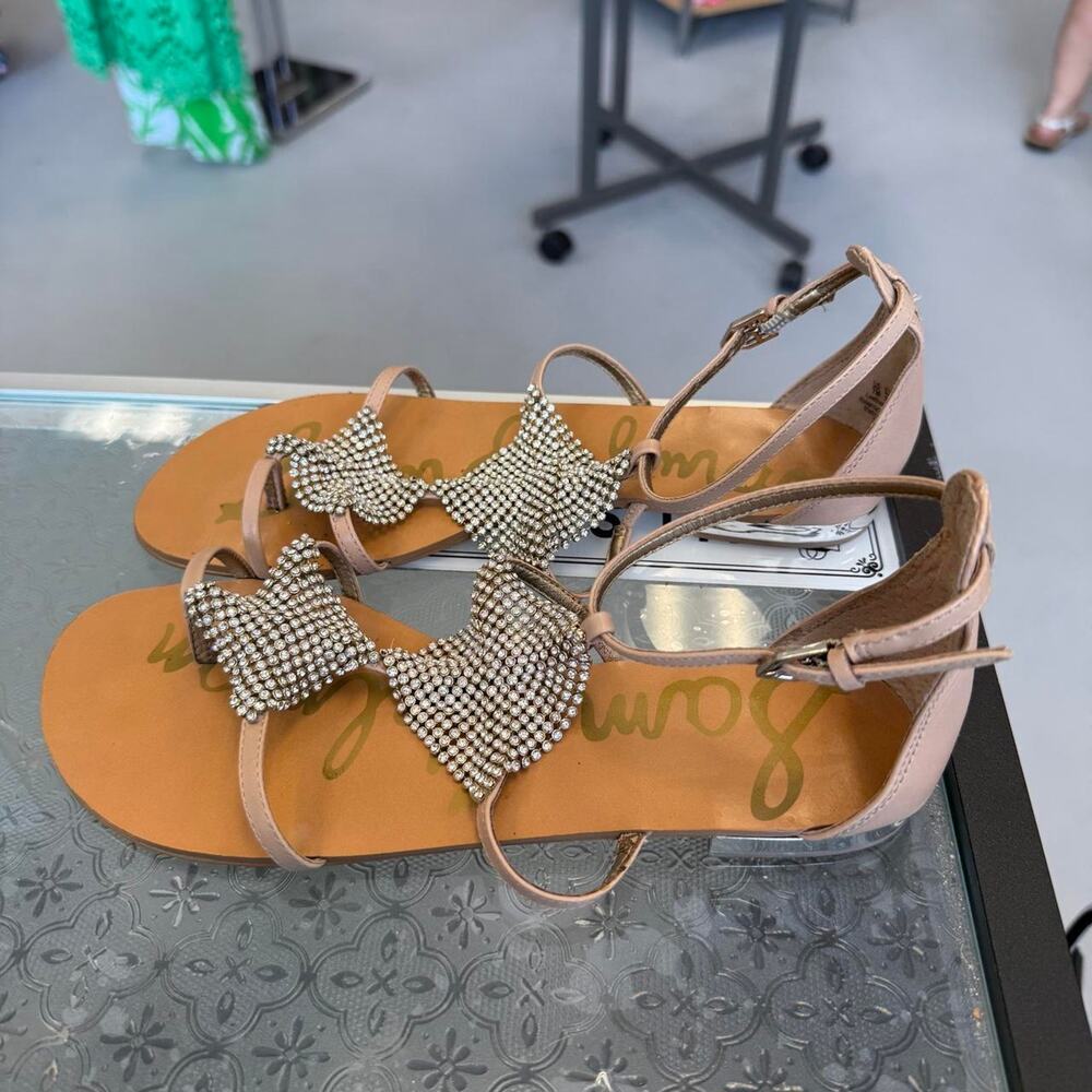 Sam Edelman Tan Rhinestone Sandals Size 7
